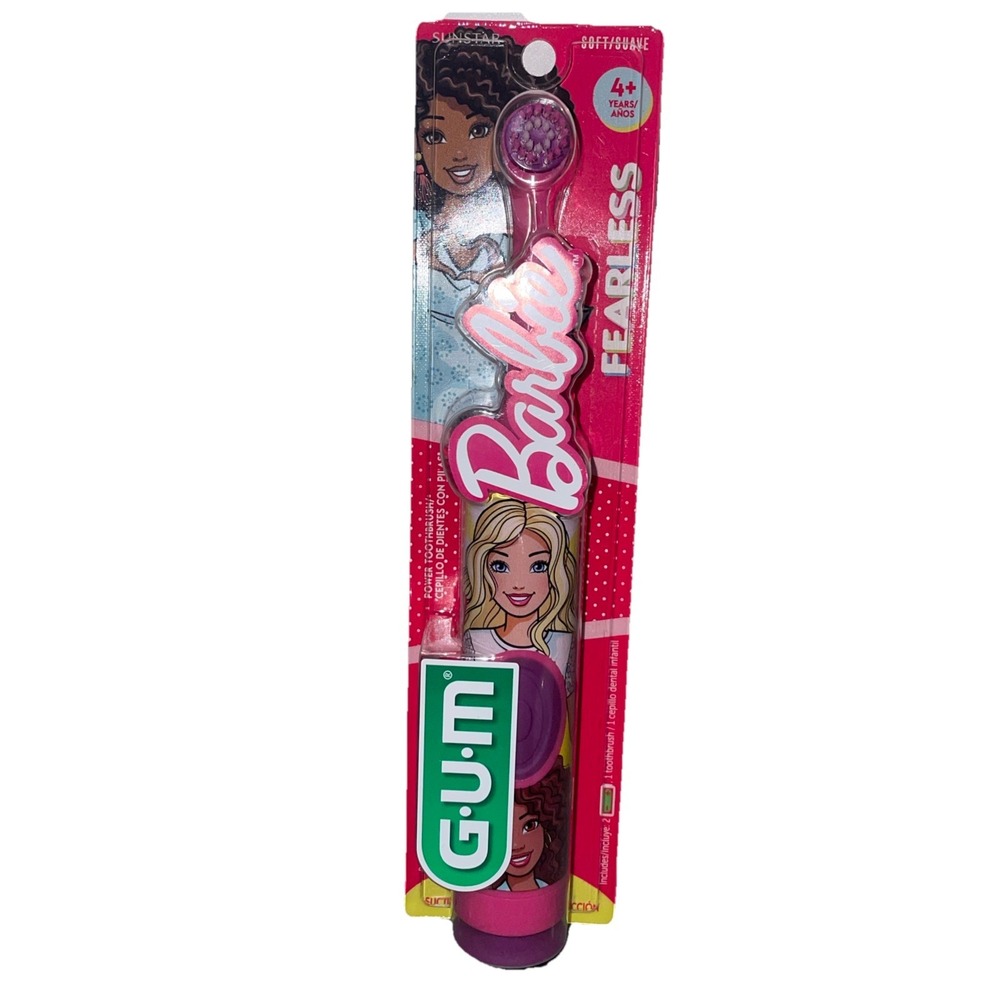 GUM Barbie Kids Power Electric Toothbrush Suction Cup Base New
